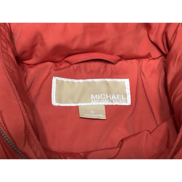 Michael Kors Women's Orange Silky Satin Light Utility Jacket Size 2X Preppy - Picture 8 of 13